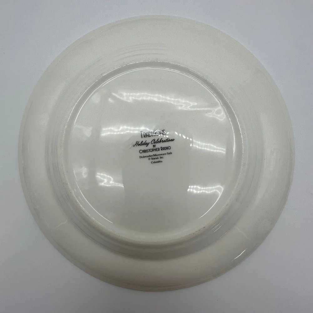 Christopher Radko Traditions Holiday Celebrations Salad Plates Set of 4 8in